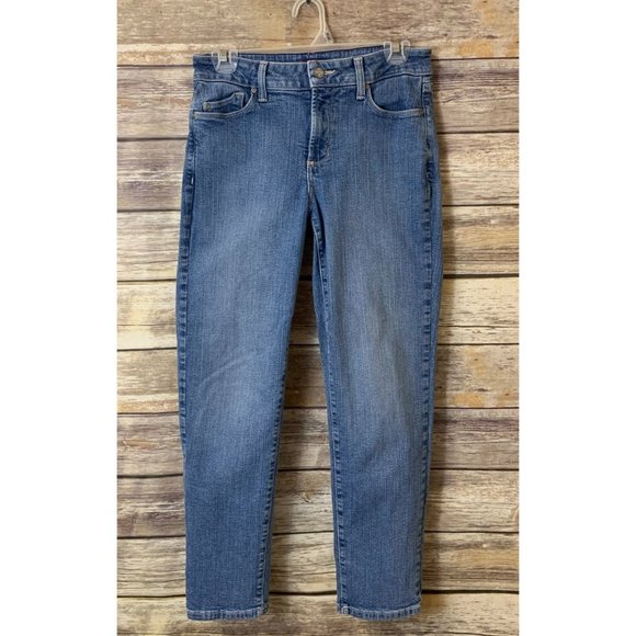 NYDJ Denim Cropped Jeans with Embroidered Pocket - Picture 2 of 5